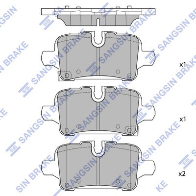 Комплект тормозных колодок, дисковый тормоз SANGSIN SP4517