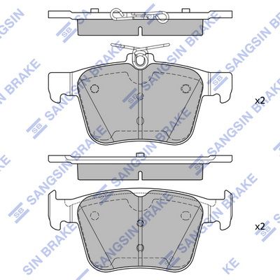Комплект тормозных колодок, дисковый тормоз SANGSIN SP4521