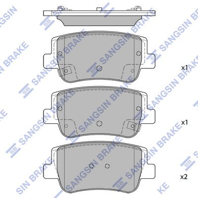 Комплект тормозных колодок, дисковый тормоз SANGSIN SP4535