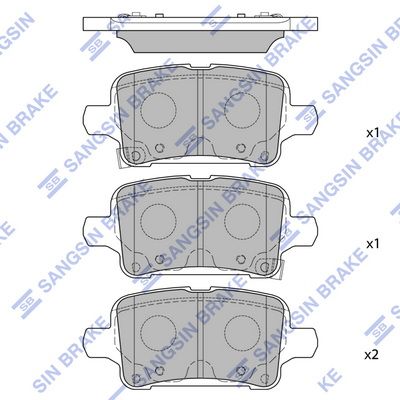 Комплект тормозных колодок, дисковый тормоз SANGSIN SP4536