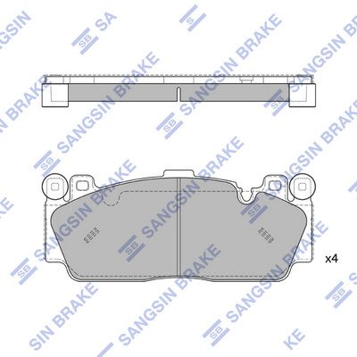 Комплект тормозных колодок, дисковый тормоз SANGSIN SP4538
