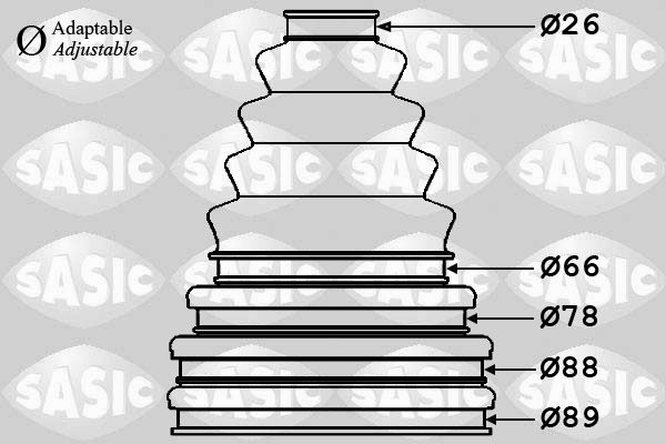 Пыльник, приводной вал SASIC 1900001