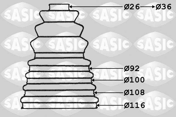 Пыльник, приводной вал SASIC 1904010