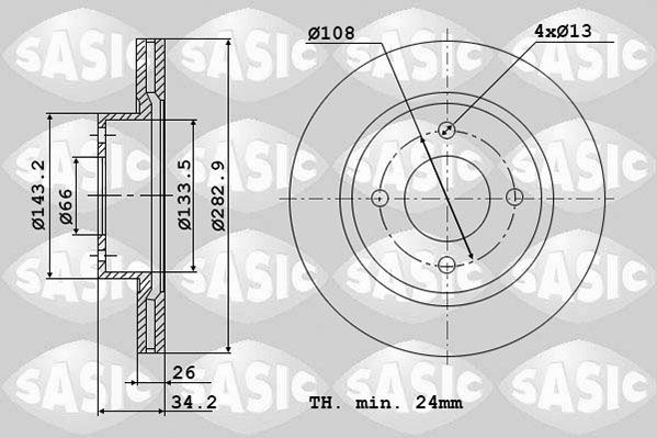 Тормозной диск SASIC 2464W24J