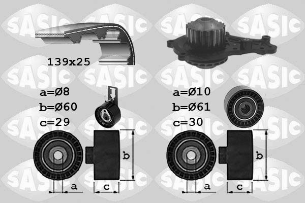Водяной насос + комплект зубчатого ремня SASIC 3900042