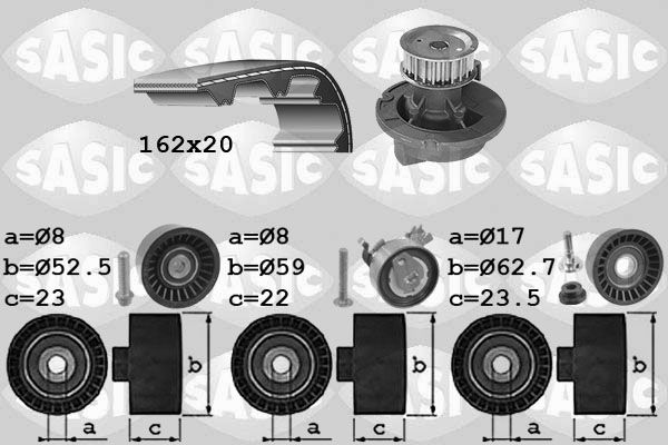 Водяной насос + комплект зубчатого ремня SASIC 3906093