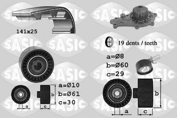 Водяной насос + комплект зубчатого ремня SASIC 3906097
