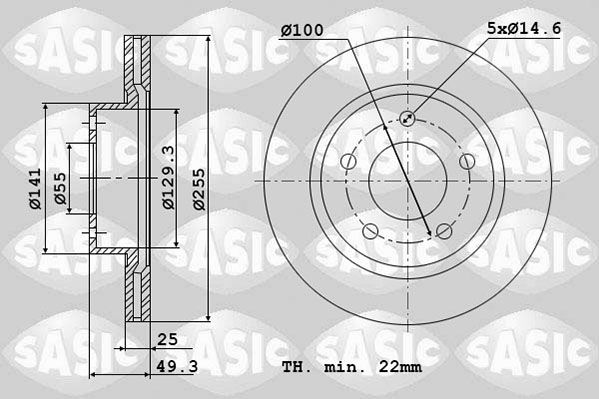 Тормозной диск SASIC 6106322