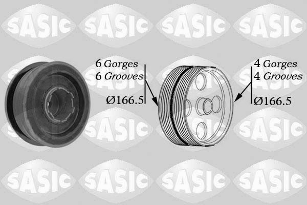 Ременный шкив, коленчатый вал SASIC 9001808