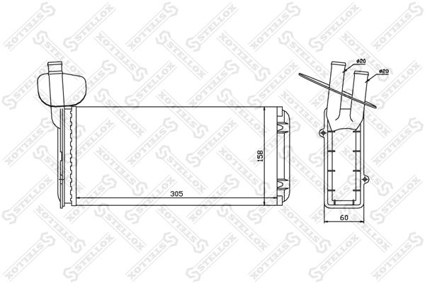 Теплообменник, отопление салона STELLOX 1035020SX