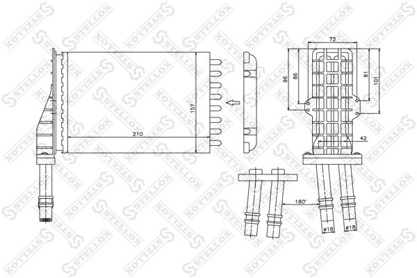 Теплообменник, отопление салона STELLOX 1035026SX