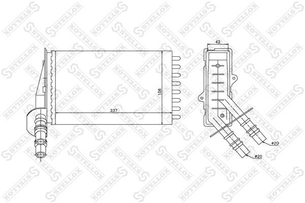 Теплообменник, отопление салона STELLOX 1035043SX