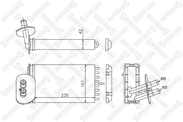 Теплообменник, отопление салона STELLOX 1035048SX