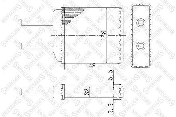 Теплообменник, отопление салона STELLOX 1035050SX