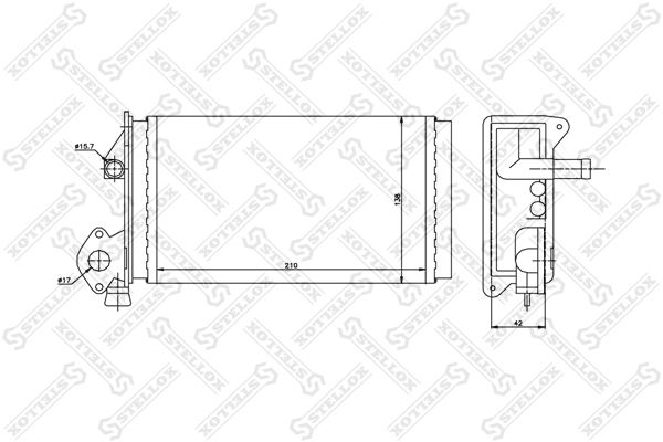 Теплообменник, отопление салона STELLOX 1035063SX