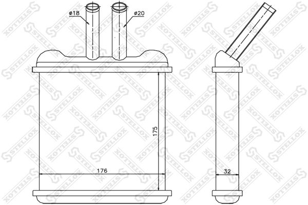Теплообменник, отопление салона STELLOX 1035074SX