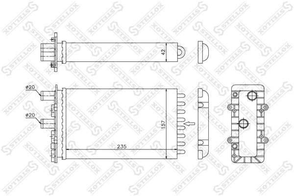 Теплообменник, отопление салона STELLOX 1035079SX