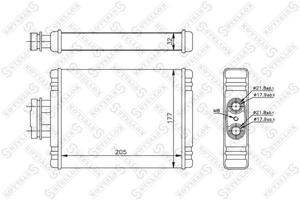 Теплообменник, отопление салона STELLOX 1035114SX