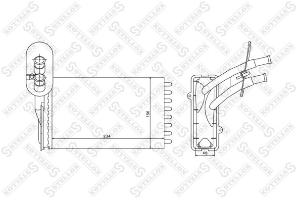 Теплообменник, отопление салона STELLOX 1035116SX