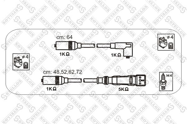Комплект проводов зажигания STELLOX 1038083SX