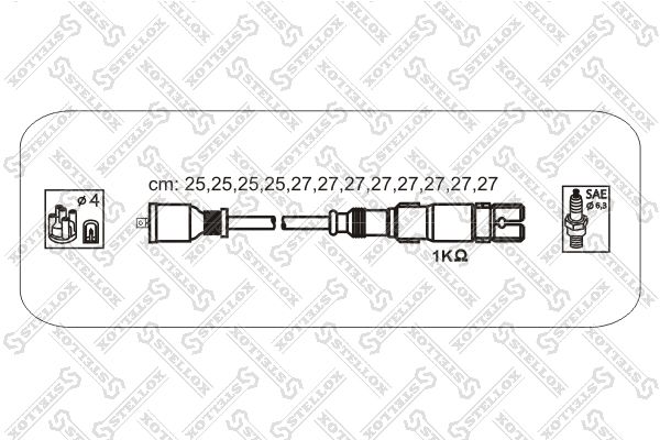 Комплект проводов зажигания STELLOX 1038436SX