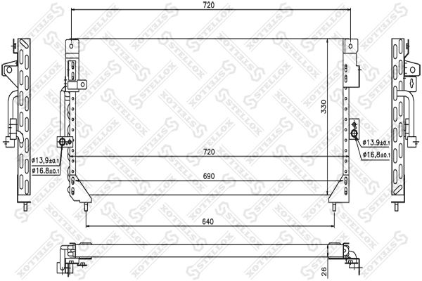 Конденсатор, кондиционер STELLOX 1045587SX
