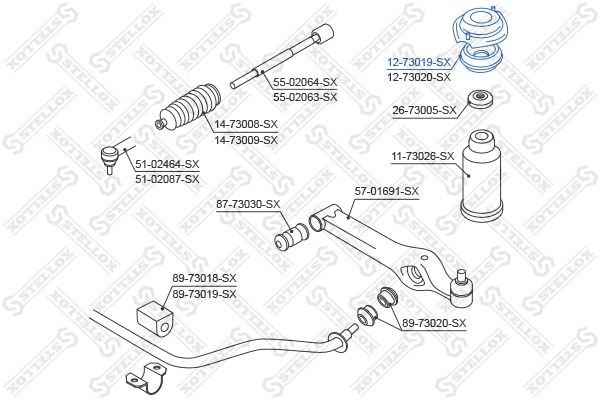 Опора стойки амортизатора STELLOX 1273019SX