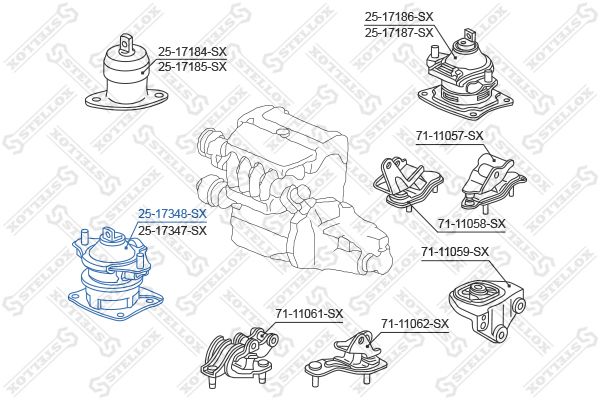 Подвеска, двигатель STELLOX 2517348SX