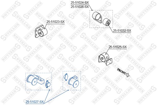 Подвеска, двигатель STELLOX 2551027SX