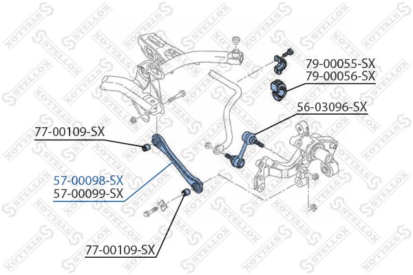 Рычаг независимой подвески колеса, подвеска колеса STELLOX 5700098SX
