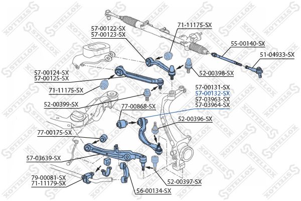 Рычаг независимой подвески колеса, подвеска колеса STELLOX 5700132SX