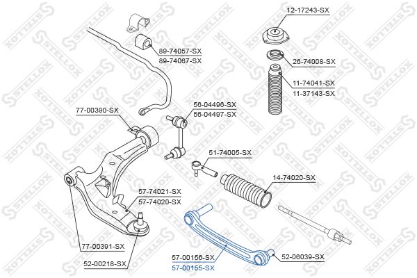 Рычаг независимой подвески колеса, подвеска колеса STELLOX 5700155SX