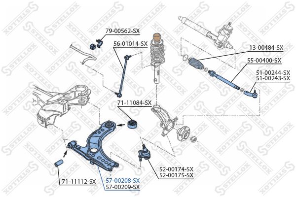 Рычаг независимой подвески колеса, подвеска колеса STELLOX 5700208SX