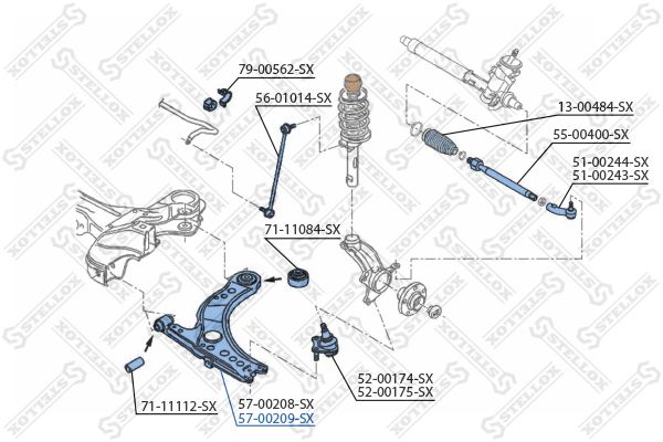 Рычаг независимой подвески колеса, подвеска колеса STELLOX 5700209SX