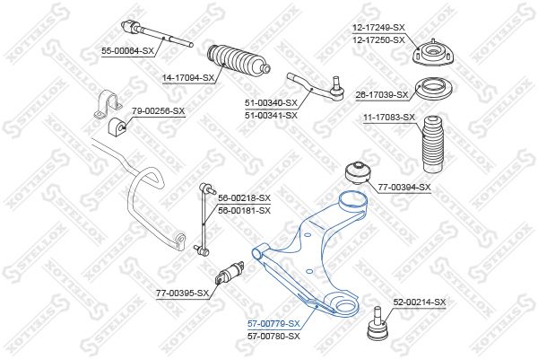 Рычаг независимой подвески колеса, подвеска колеса STELLOX 5700779SX