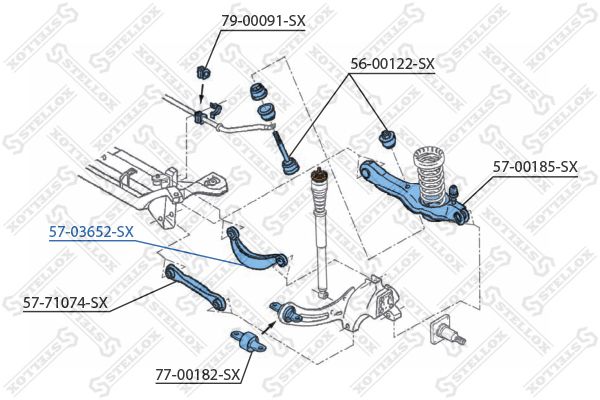 Рычаг независимой подвески колеса, подвеска колеса STELLOX 5703652SX