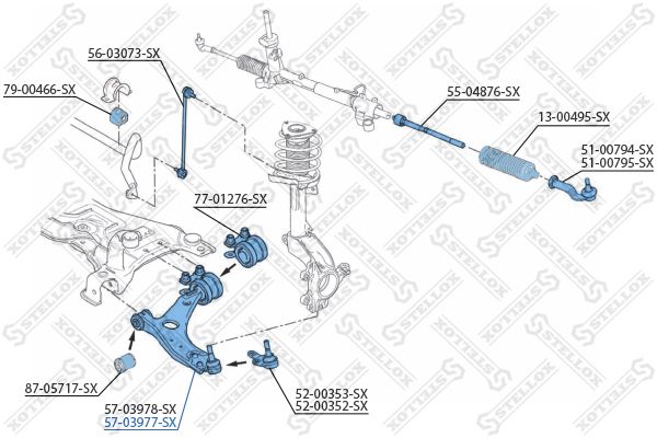 Рычаг независимой подвески колеса, подвеска колеса STELLOX 5703977SX