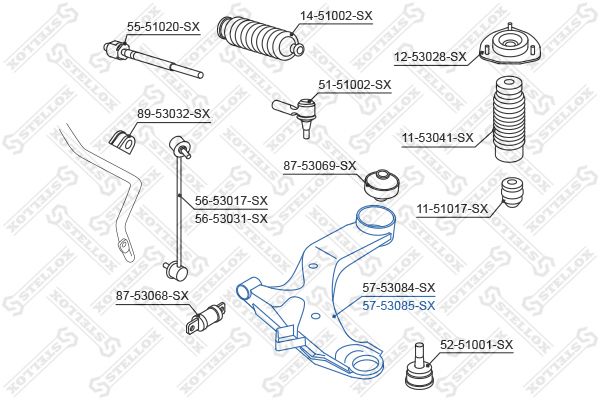 Рычаг независимой подвески колеса, подвеска колеса STELLOX 5753085SX
