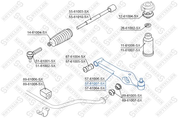 Рычаг независимой подвески колеса, подвеска колеса STELLOX 5761007SX