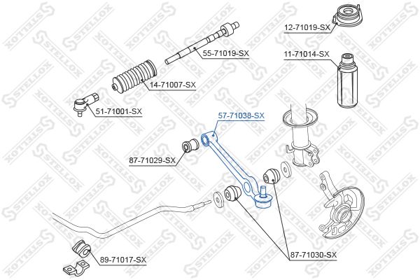 Рычаг независимой подвески колеса, подвеска колеса STELLOX 5771038SX