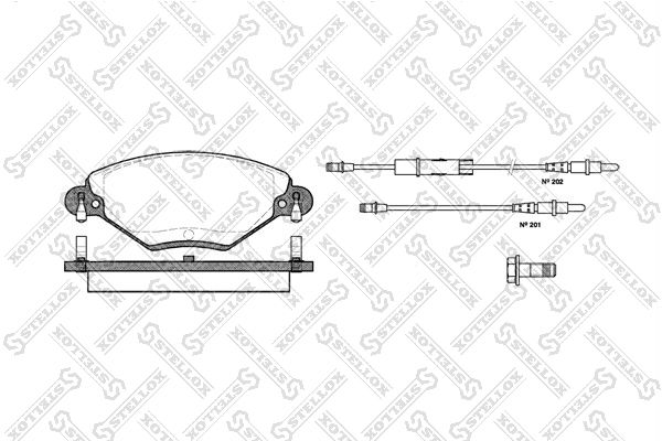 Комплект тормозных колодок, дисковый тормоз STELLOX 839004BSX