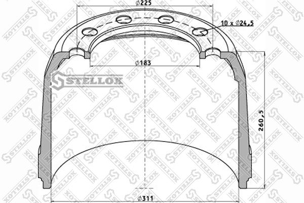 Тормозной барабан STELLOX 8500005SX