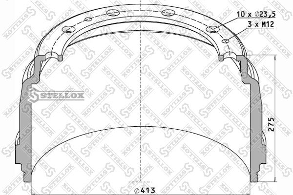 Тормозной барабан STELLOX 8500028SX