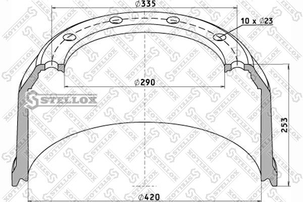Тормозной барабан STELLOX 8500038SX