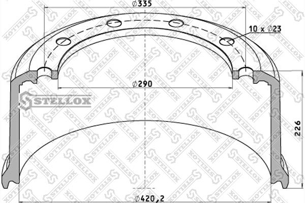 Тормозной барабан STELLOX 8500041SX