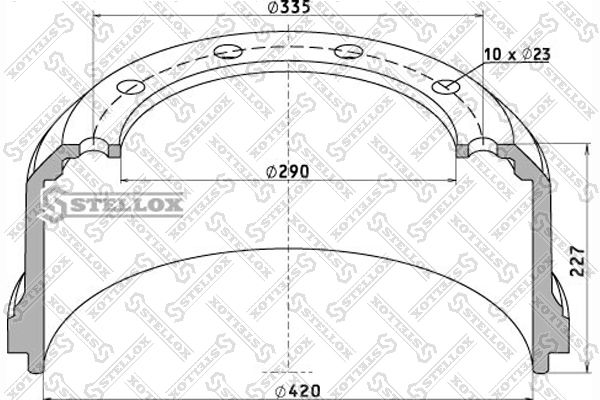 Тормозной барабан STELLOX 8500045SX