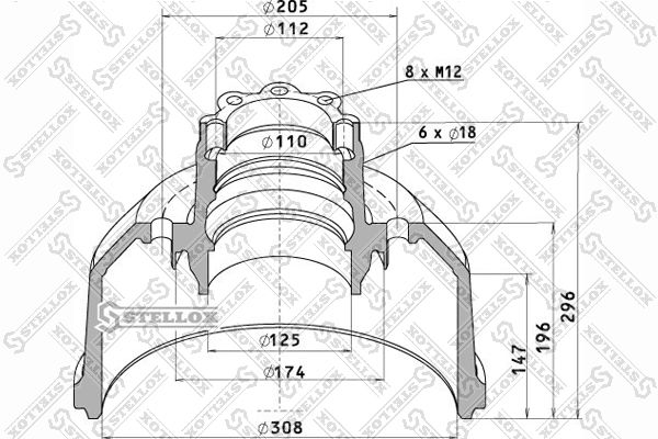 Тормозной барабан STELLOX 8500065SX