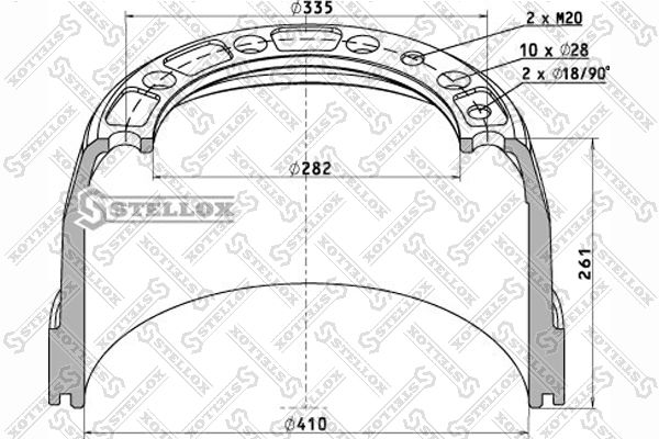 Тормозной барабан STELLOX 8500075SX