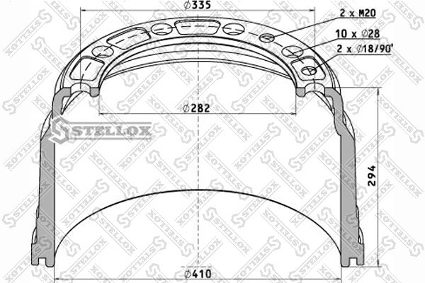 Тормозной барабан STELLOX 8500078SX