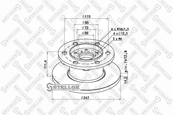Тормозной диск STELLOX 8500735SX
